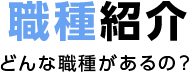 職種紹介 どんな職種があるの？